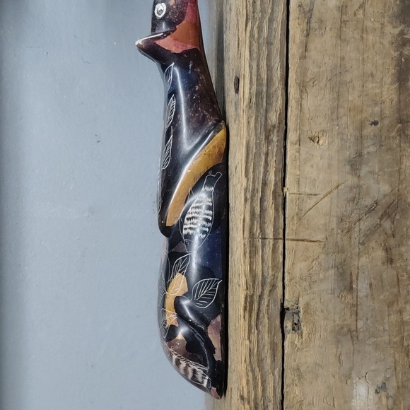 Vintage Hand Carved Soapstone Kenyan Cat Figurine - Picture 3 of 6